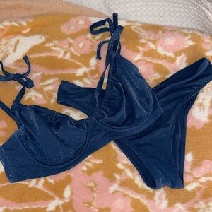Abercrombie & Fitch Blue Sparkly Bikini Set